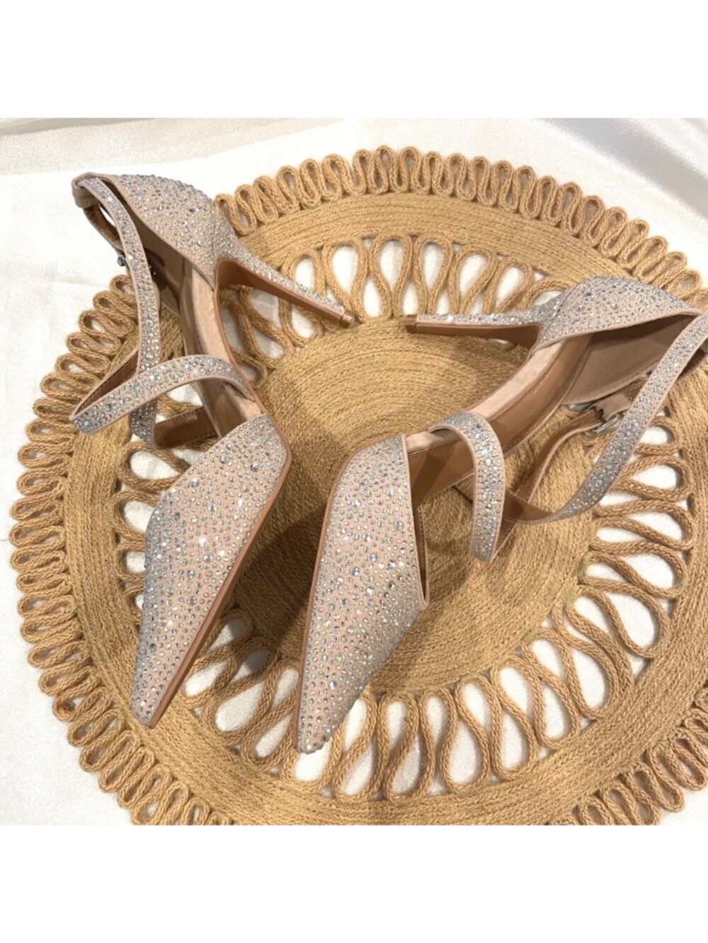 Carvela Kross Jewel Court Heels Glam EU 40.5 Neutral Jewel Crystal Rhinestone - Picture 9 of 12
